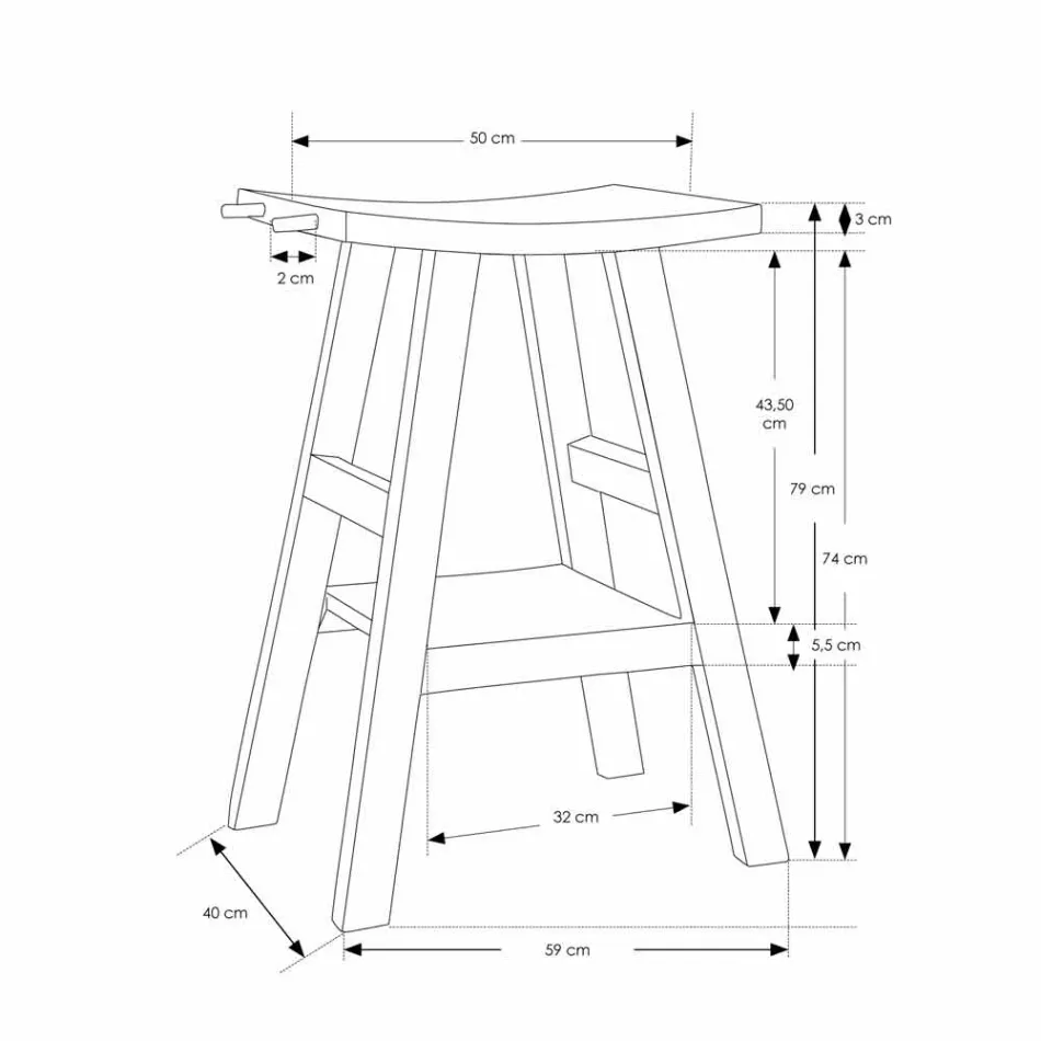Nowoczesna konsola łazienkowa z naturalnego drewna tekowego z bocznymi haczykami - Zacary Viadurini