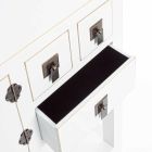 Biała lub czarna konsola z Mdf z 2 drzwiami i 6 szufladami w stylu vintage - Ginepro Viadurini