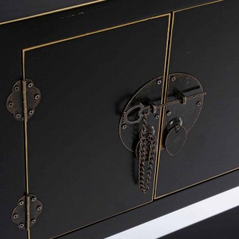 Biała lub czarna konsola z Mdf z 2 drzwiami i 6 szufladami w stylu vintage - Ginepro