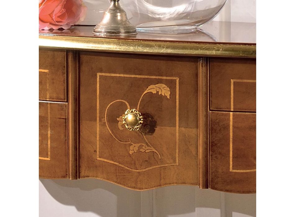 Klasyczna drewniana konsola 3 lub 5 luksusowych szuflad Made in Italy - Londyn Viadurini