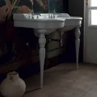 Klasyczna konsola łazienkowa z podwójną miską wykonana we Włoszech, Magda Viadurini