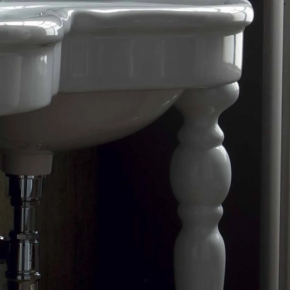 Klasyczna konsola łazienkowa z podwójną miską wykonana we Włoszech, Magda Viadurini