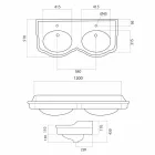 Klasyczna konsola łazienkowa z podwójną miską wykonana we Włoszech, Magda Viadurini