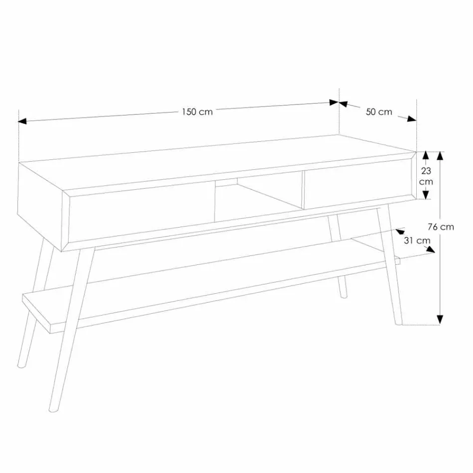 Nowoczesna konsola do łazienki z tekowego drewna tekowego Pistoia Viadurini