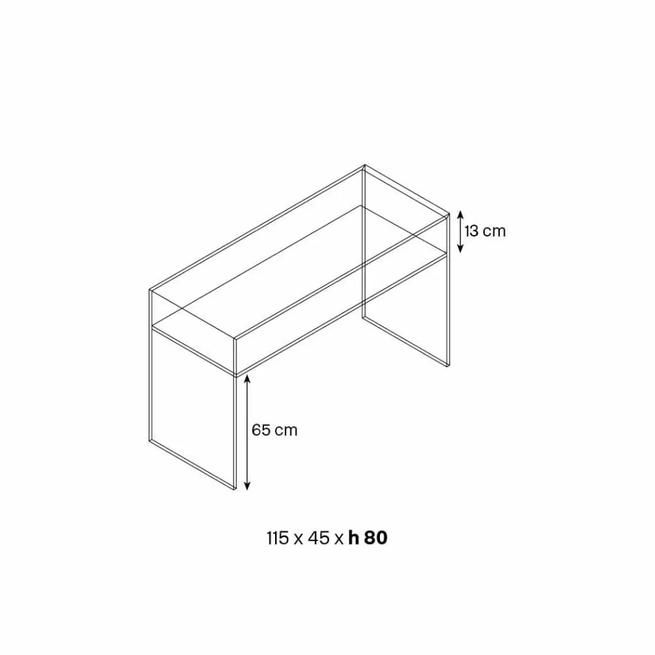 Konsola wejściowa z przezroczystego szkła z 2 szufladami z orzecha włoskiego Canaletto - Selex Viadurini