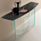 Made in Italy Design Console in Ceramic and Glass - Random Viadurini