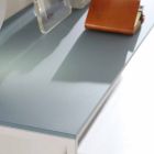 Metalowa konsola do salonu z kryształowym blatem Made in Italy - Iridio Viadurini
