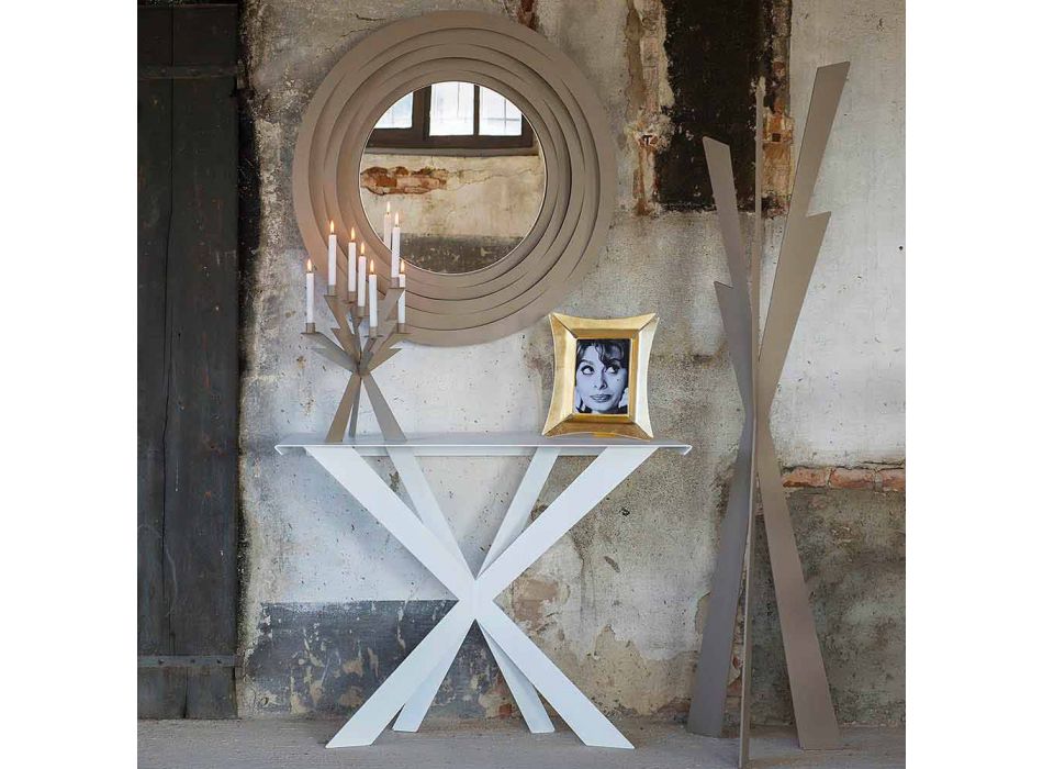 Konsola do salonu lub wejścia z kolorowego żelaza Made in Italy - Zecchina Viadurini