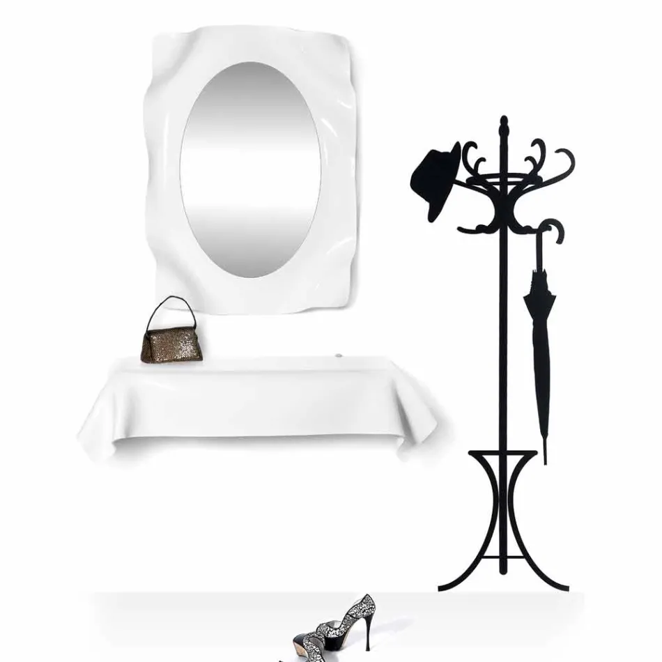 Nowoczesna konsola z białym plexi drapowana Wish Viadurini