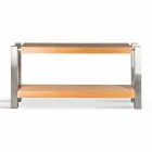 Prostokątny, podwójny stół konsolowy w kolorze dębu Aida Viadurini