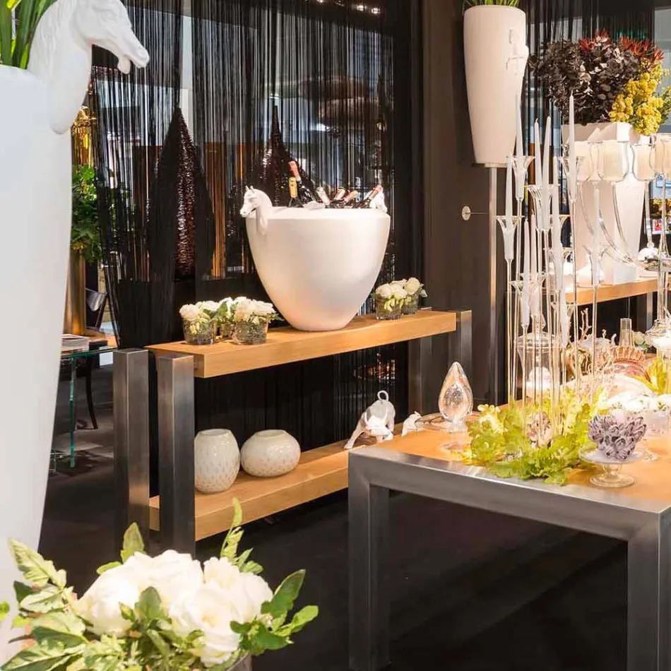 Prostokątny, podwójny stół konsolowy w kolorze dębu Aida Viadurini