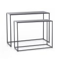 Podwójna konsola wykonana ze stali w kolorze antracytowym - osm