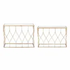 Elegancka konsola ze stali i szkła o nowoczesnym designie i glamour 2 sztuki - Irene Viadurini