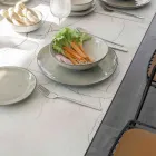 Rozkładana konsola zewnętrzna z metalową podstawą i blatem HPL - Aghetto Viadurini