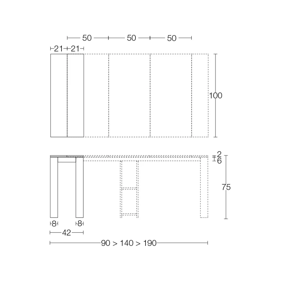 Rozkładana konsola zewnętrzna z metalową podstawą i blatem HPL - Aghetto Viadurini