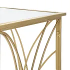 Naprawiono konsolę wejściową ze złotego żelaza z lustrzanym blatem - Emilia Viadurini