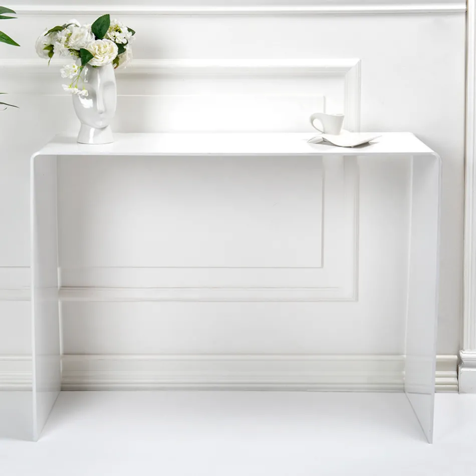 Naprawiono konsolę z białej lub wędzonej pleksiglasu Made in Italy - Genio Viadurini