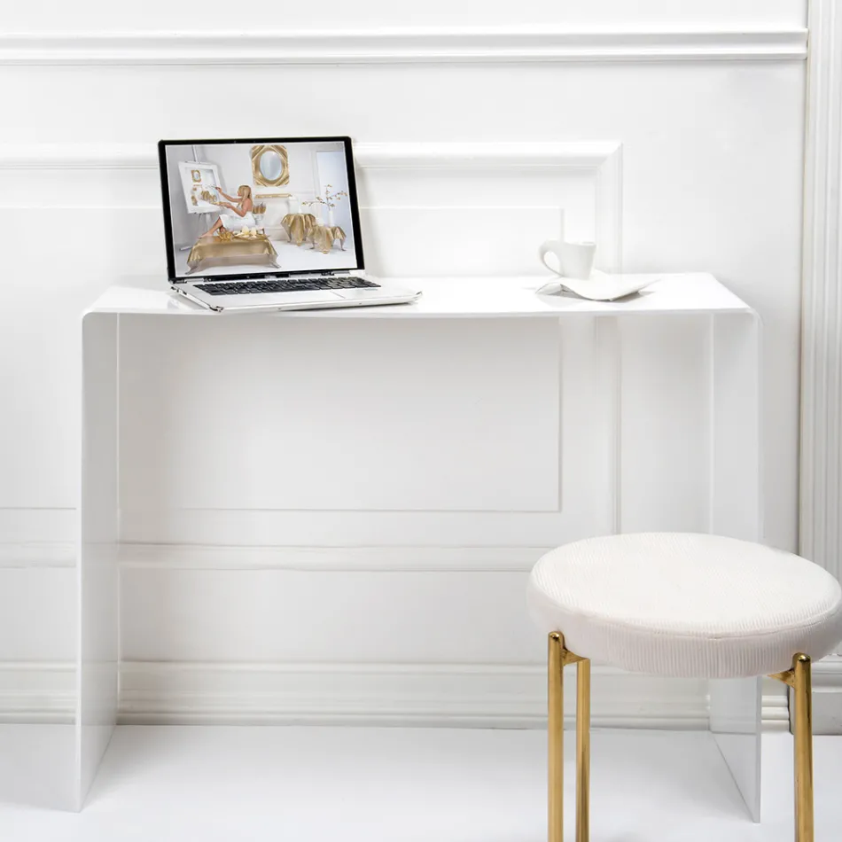 Naprawiono konsolę z białej lub wędzonej pleksiglasu Made in Italy - Genio Viadurini