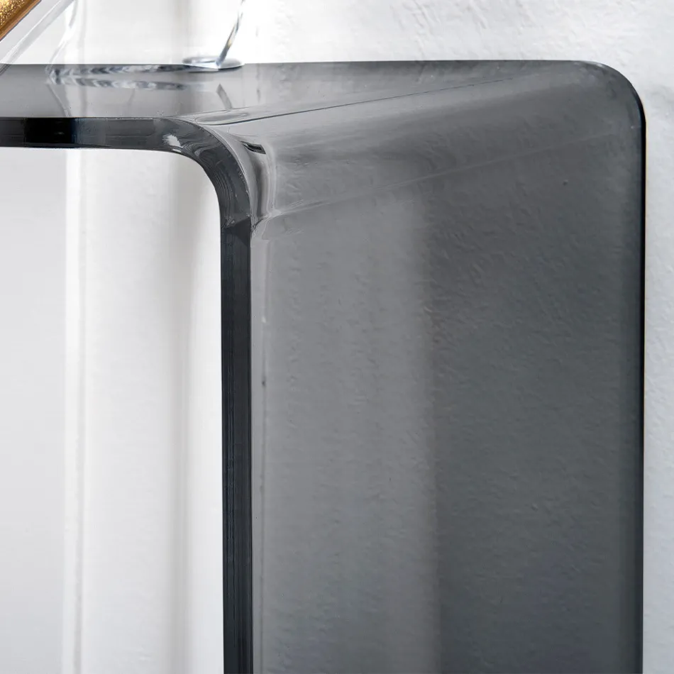 Naprawiono konsolę z białej lub wędzonej pleksiglasu Made in Italy - Genio Viadurini