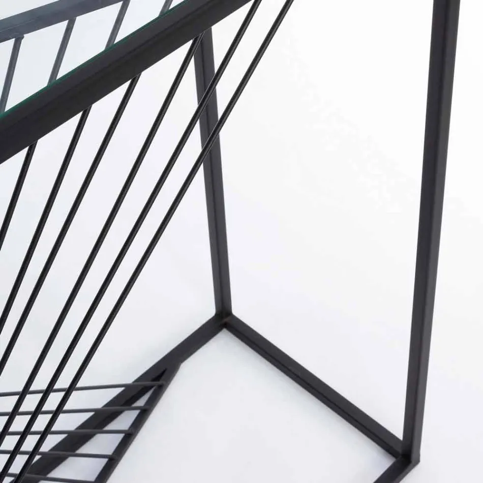 Konsola ze stali i szkła Oryginalny Design Spirala - Sasuke Viadurini