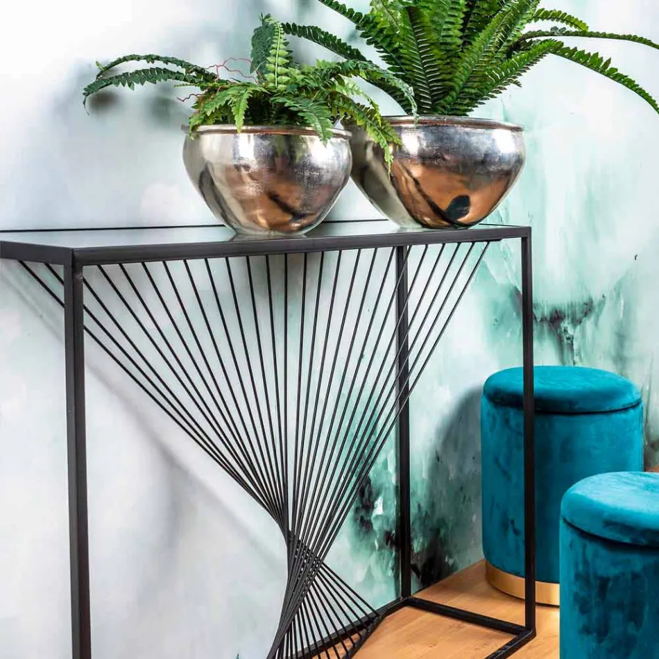 Konsola ze stali i szkła Oryginalny Design Spirala - Sasuke Viadurini