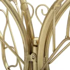 Żelazna konsola ze złotym wykończeniem z przezroczystym szklanym blatem - Farella Viadurini