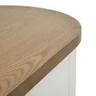 Drewniana konsola z blatem i wkładkami o zaokrąglonym kształcie i szufladą - Rachel Viadurini