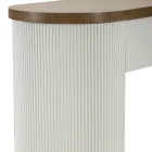 Drewniana konsola z blatem i wkładkami o zaokrąglonym kształcie i szufladą - Rachel Viadurini