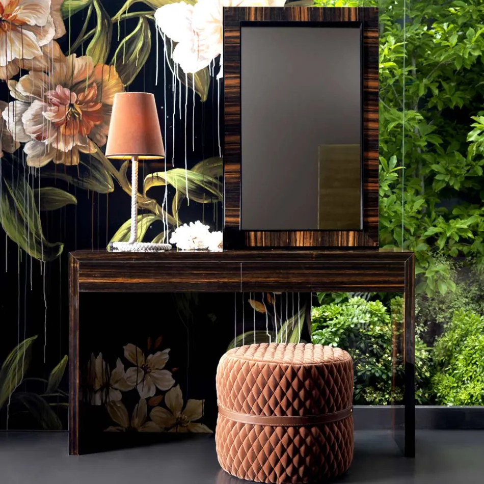 Konsola z drewna hebanu design Grilli Zarafa wykonana we włoszech Viadurini