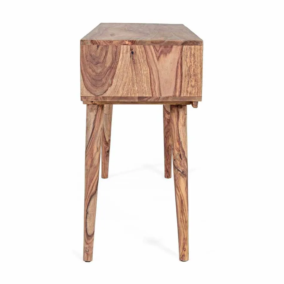 Konsola z drewna Sheesham z dwiema szufladami Luxury Design Homemotion - Fregene Viadurini