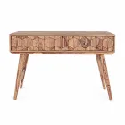 Konsola z drewna Sheesham z dwiema szufladami Luxury Design Homemotion - Fregene Viadurini