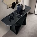 Konsola metalowa Concordia z blatem ceramicznym imitującym marmur, wyprodukowana we Włoszech