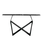 Konsola metalowa Concordia z blatem ceramicznym imitującym marmur, wyprodukowana we Włoszech Viadurini