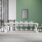 Nowoczesna konsola z możliwością przedłużenia do 300 cm z białą ramą Made in Italy - Lustro Viadurini