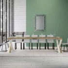 Nowoczesna konsola z możliwością przedłużenia do 300 cm z białą ramą Made in Italy - Lustro Viadurini