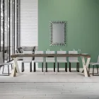 Nowoczesna konsola z możliwością przedłużenia do 300 cm z białą ramą Made in Italy - Lustro Viadurini