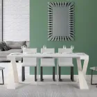 Nowoczesna konsola z możliwością przedłużenia do 300 cm z białą ramą Made in Italy - Lustro Viadurini