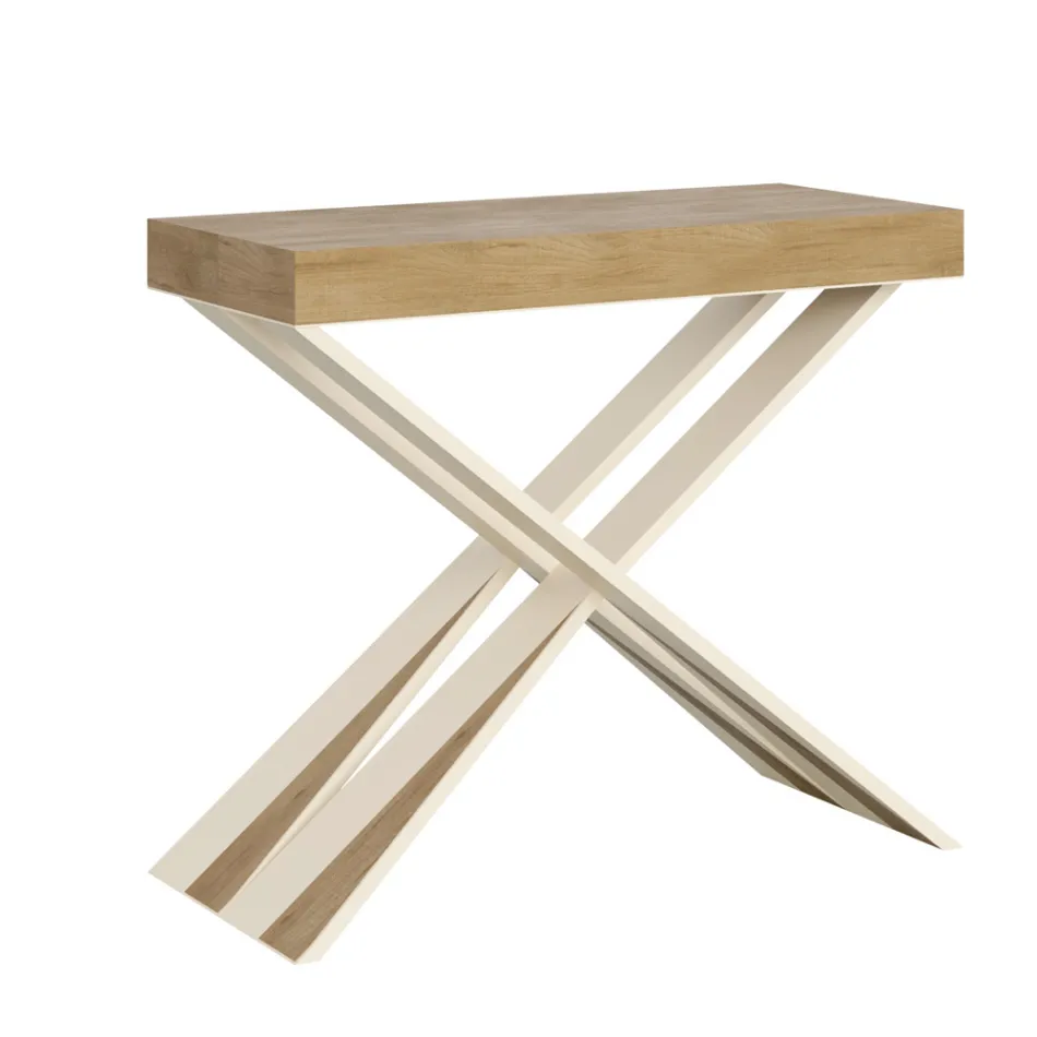 Nowoczesna konsola z możliwością przedłużenia do 300 cm z białą ramą Made in Italy - Lustro Viadurini