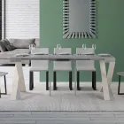 Nowoczesna konsola z możliwością przedłużenia do 300 cm z białą ramą Made in Italy - Lustro Viadurini