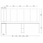 Wysuwana nowoczesna konsola z drewna dębowego i metalu Made in Italy - Nappo Viadurini