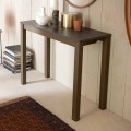 Wysuwana nowoczesna konsola stołowa z drewna dębowego i metalu Made in Italy - Nappo
