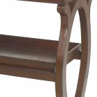 Nowoczesna konsola z tacą Walter, tapicerowana brązową skórą Viadurini