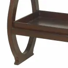 Nowoczesna konsola z tacą Walter, tapicerowana brązową skórą Viadurini