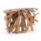 Nowoczesna, luksusowa konsola z naturalnymi korzeniami drewna tekowego - chleb świętojański Viadurini