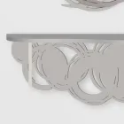 Konsola o nowoczesnym designie z piasku i beżowego drewna do montażu na ścianie - Orbit Viadurini