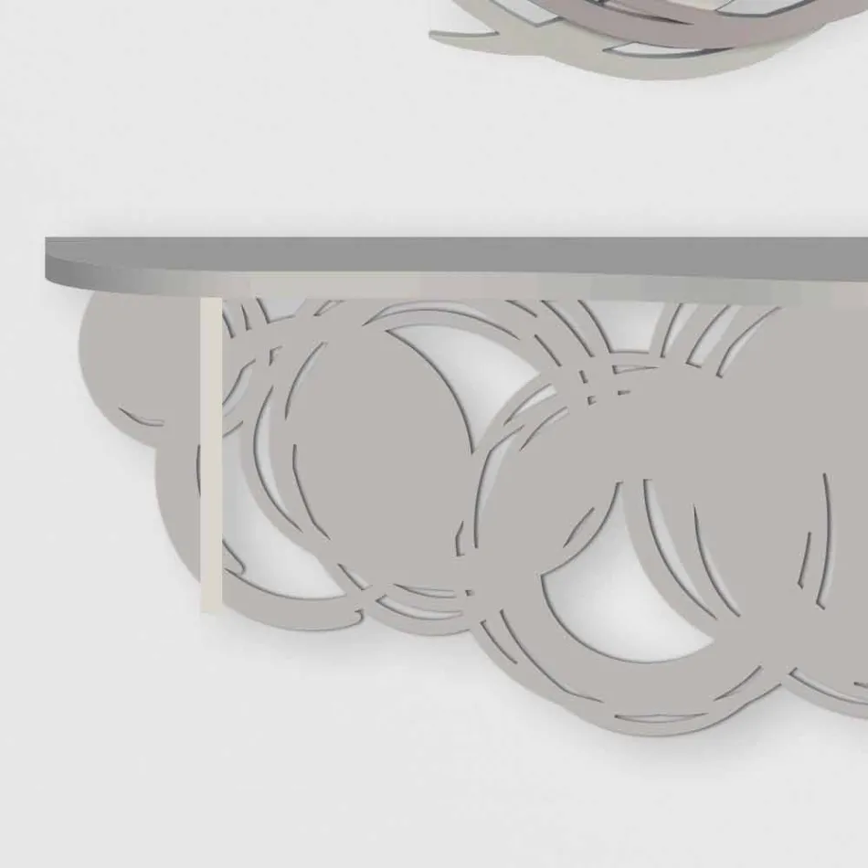 Konsola o nowoczesnym designie z piasku i beżowego drewna do montażu na ścianie - Orbit Viadurini