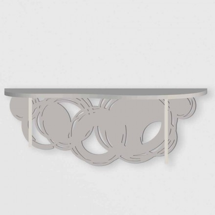 Konsola o nowoczesnym designie z piasku i beżowego drewna do montażu na ścianie - Orbit Viadurini