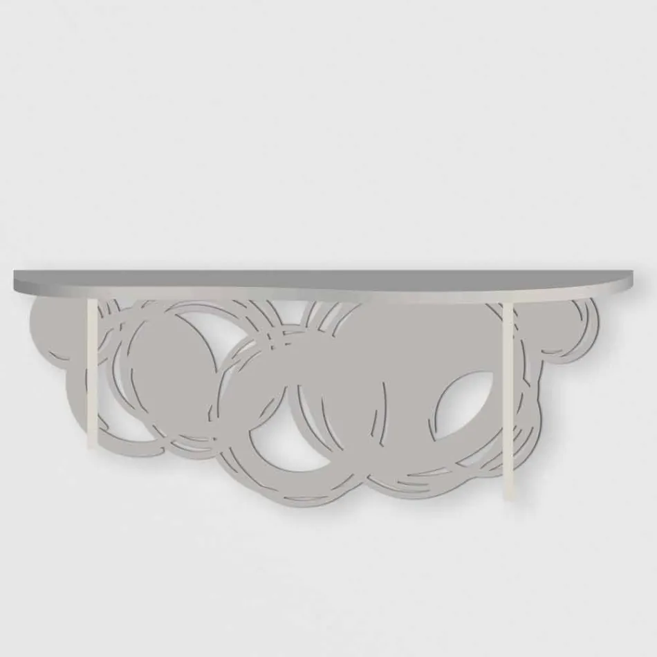 Konsola o nowoczesnym designie z piasku i beżowego drewna do montażu na ścianie - Orbit Viadurini