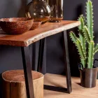 Nowoczesna konsola z drewna akacjowego i stali Design Homemotion - Teresanna Viadurini