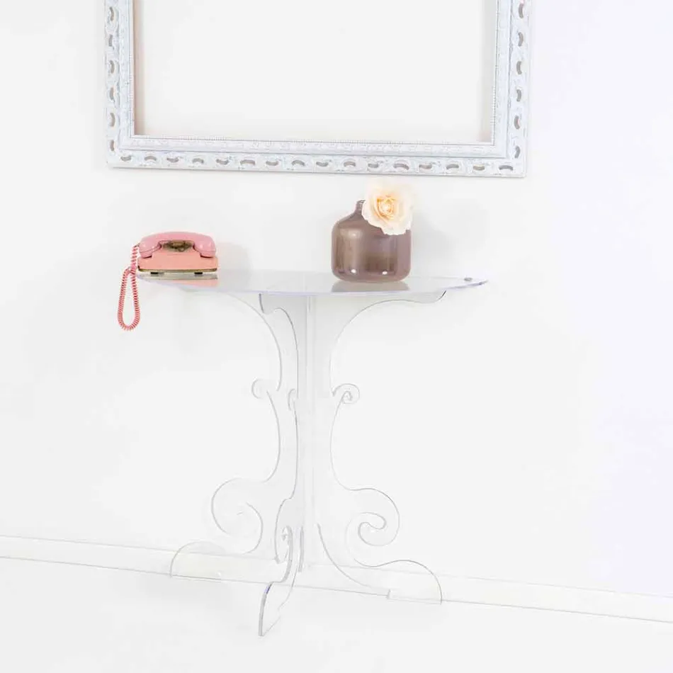 Nowoczesna konsola w przezroczystej pleksi produkowana we Włoszech, Belfiore Viadurini